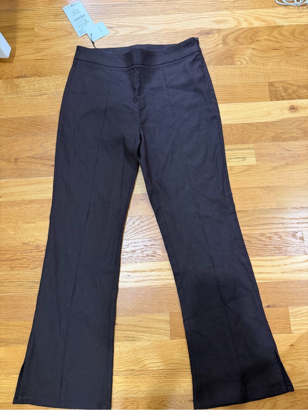 Zara Dark Brown Boot-Cut Flare Pants
